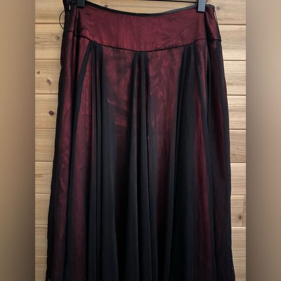 NWT Linea Domani Size Small Red Black Gothic Vampire Knee Length Skirt - Picture 7 of 9